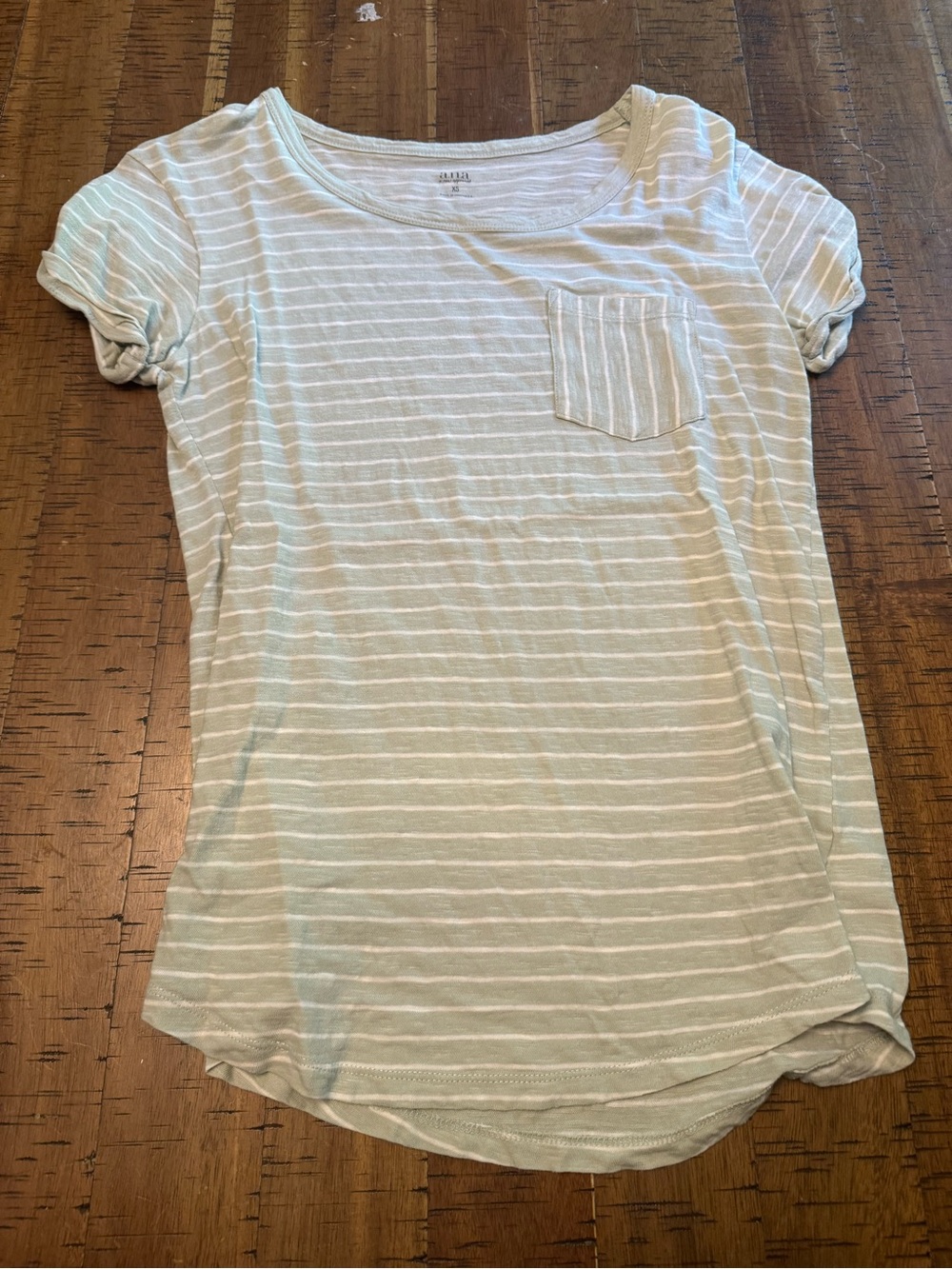 a.n.a Light Mint and White Striped Pocket Tee